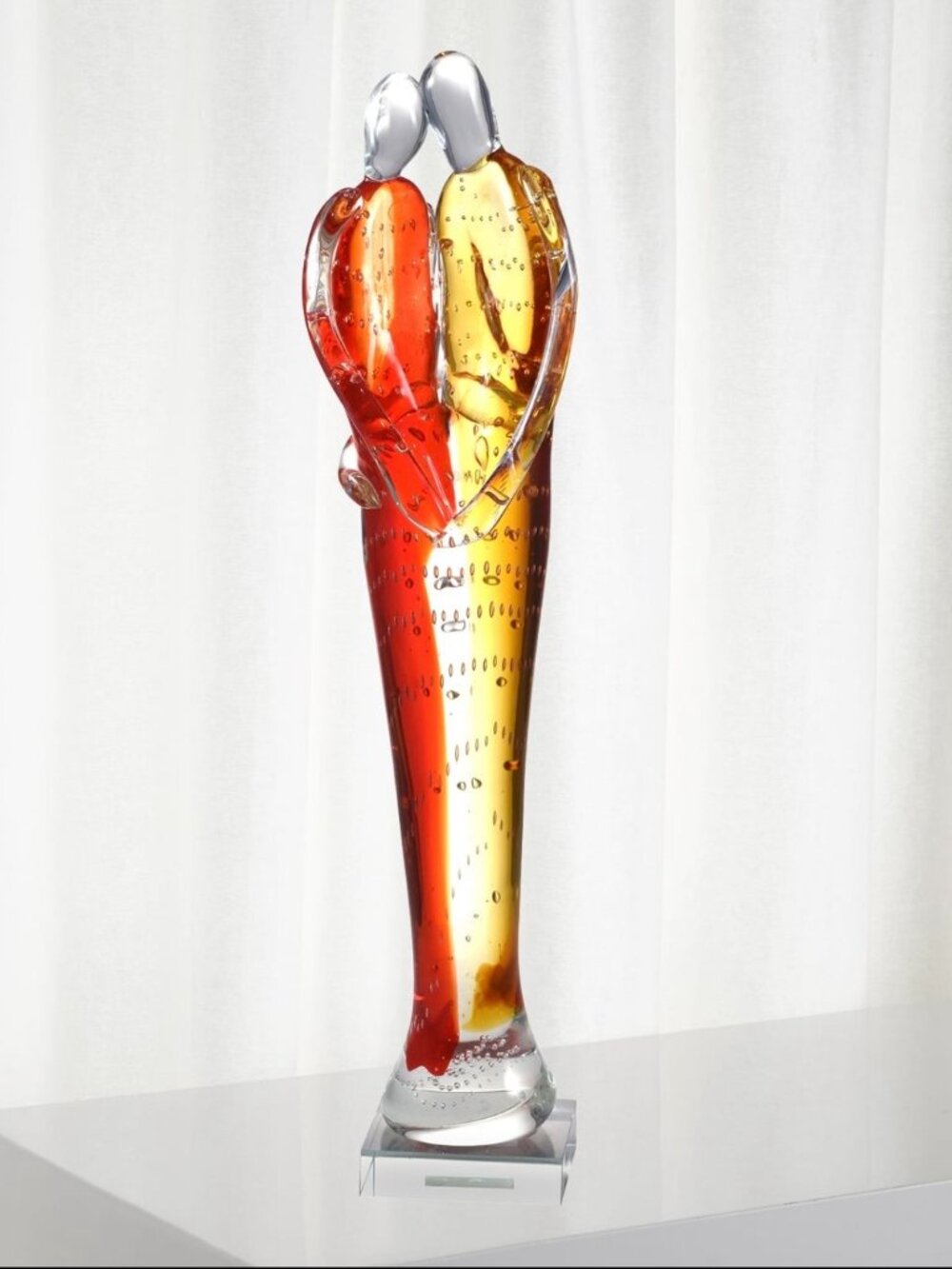 Dale Tiffany Hand-Blown Art Glass “Couple” Sculpture w/ Original Box – Beautiful